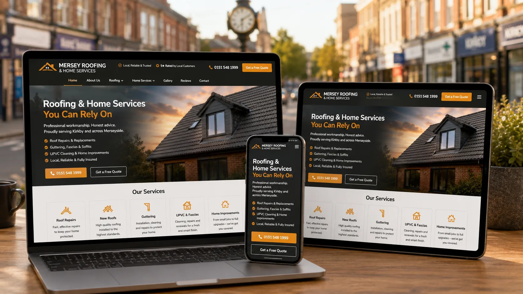 Web design for a Knowsley business shown across devices
