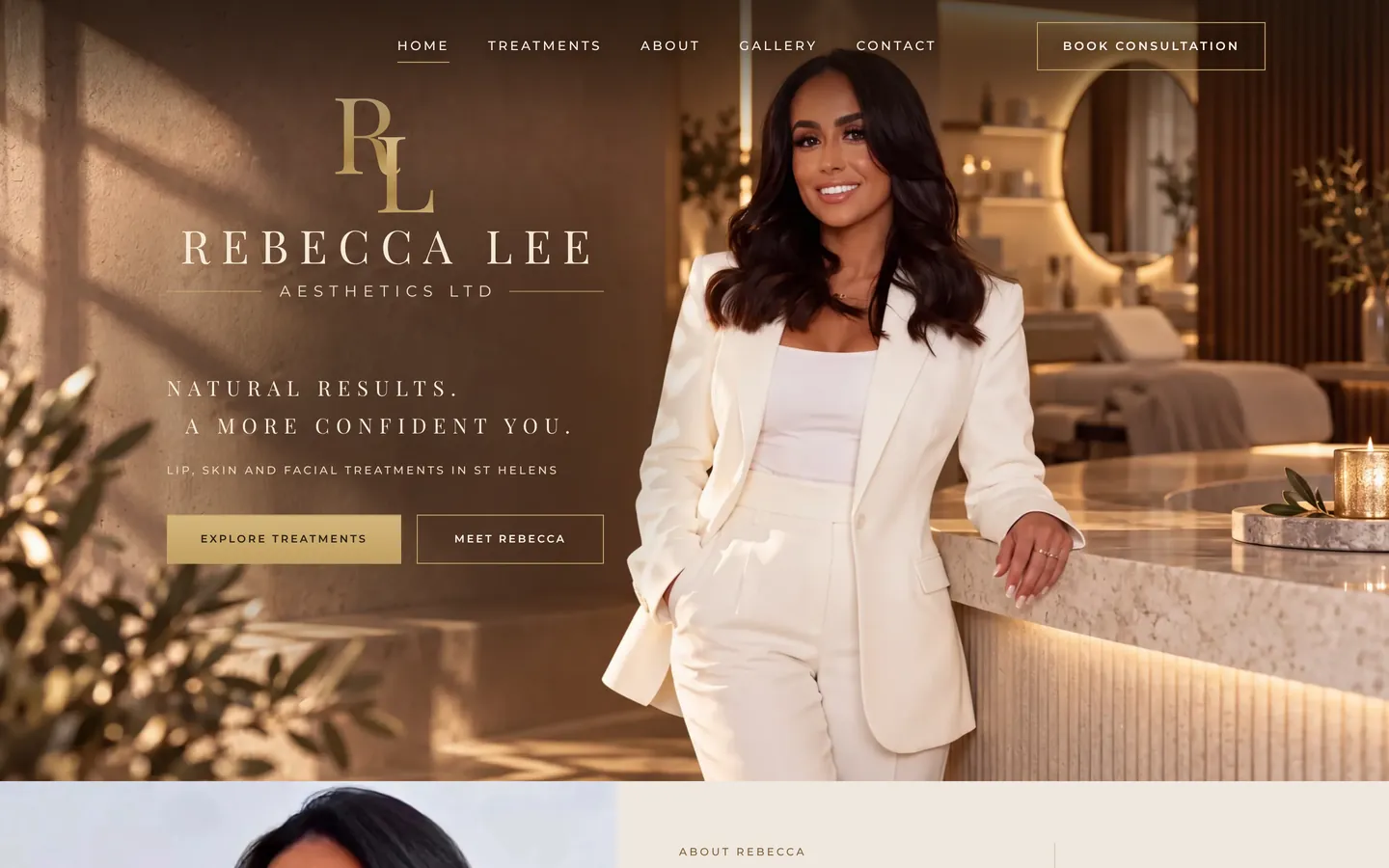 The Rebecca Lee Aesthetics homepage