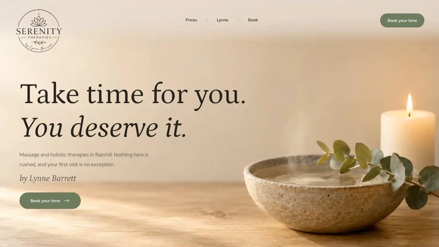 The Serenity Therapies homepage