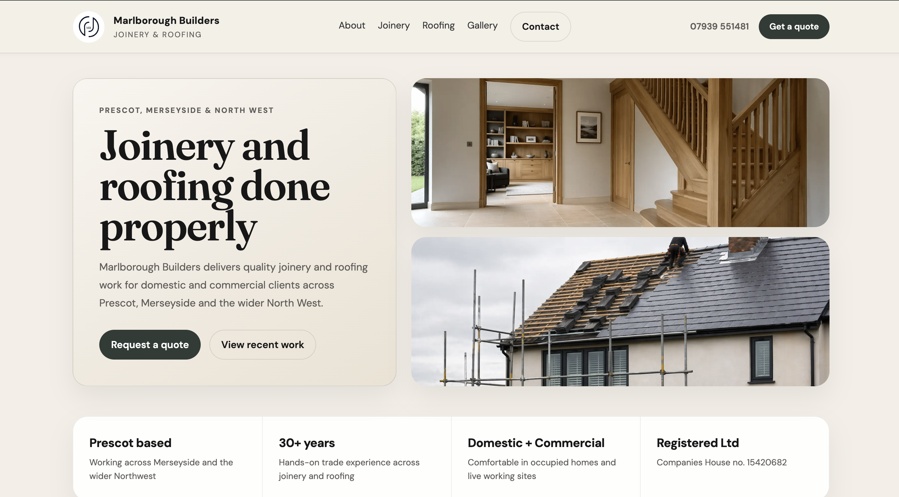 Marlborough Builders website